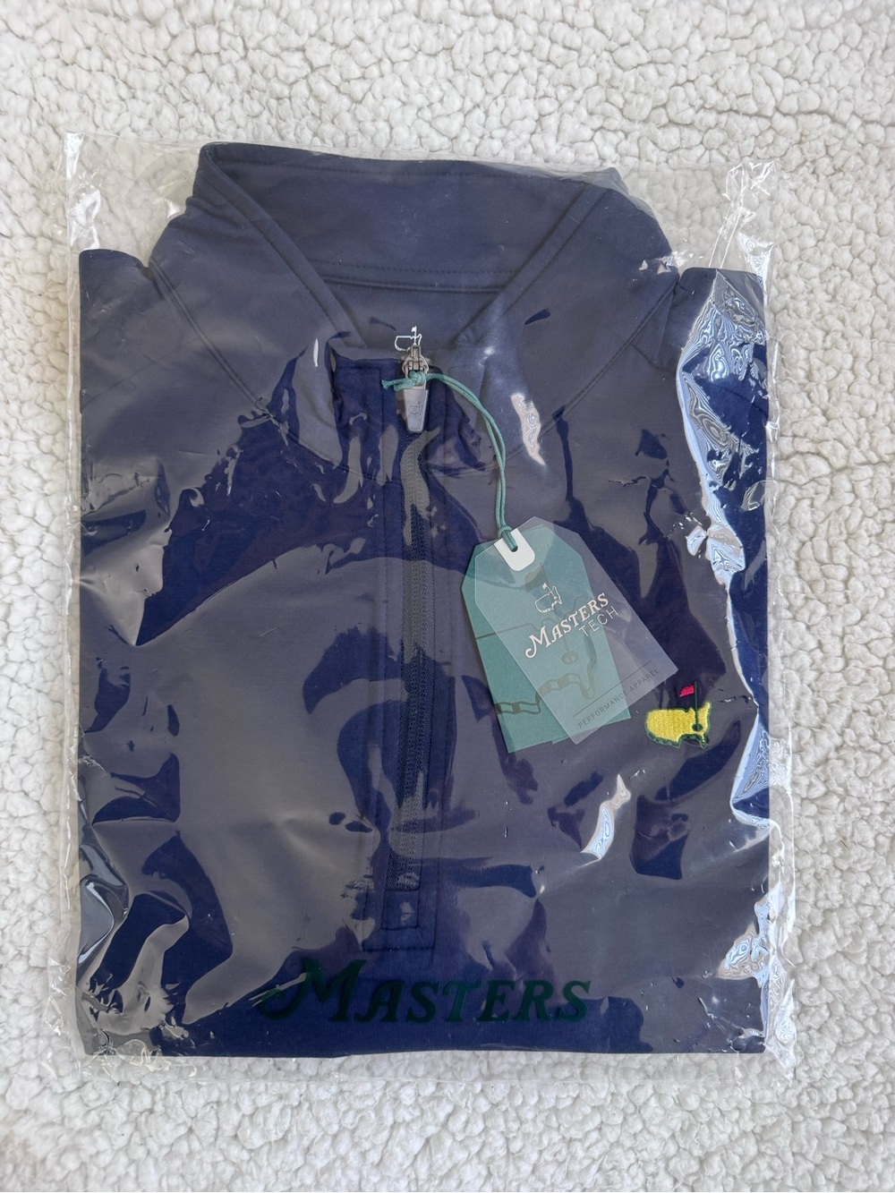 Masters Tech 2026 Navy Quarter-Zip Pullover with Logo Mens Medium